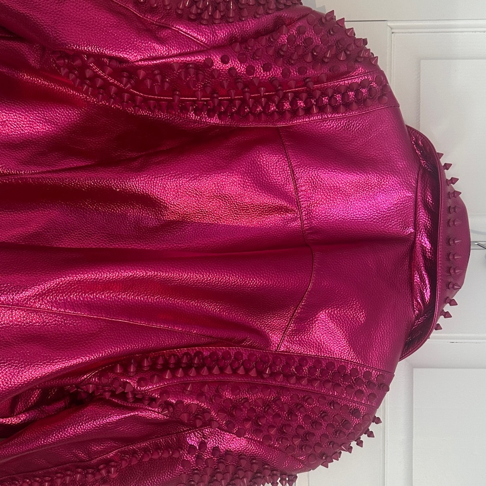 Azalea Wang Studded Pink Leather Jacket - Picture 9 of 9
